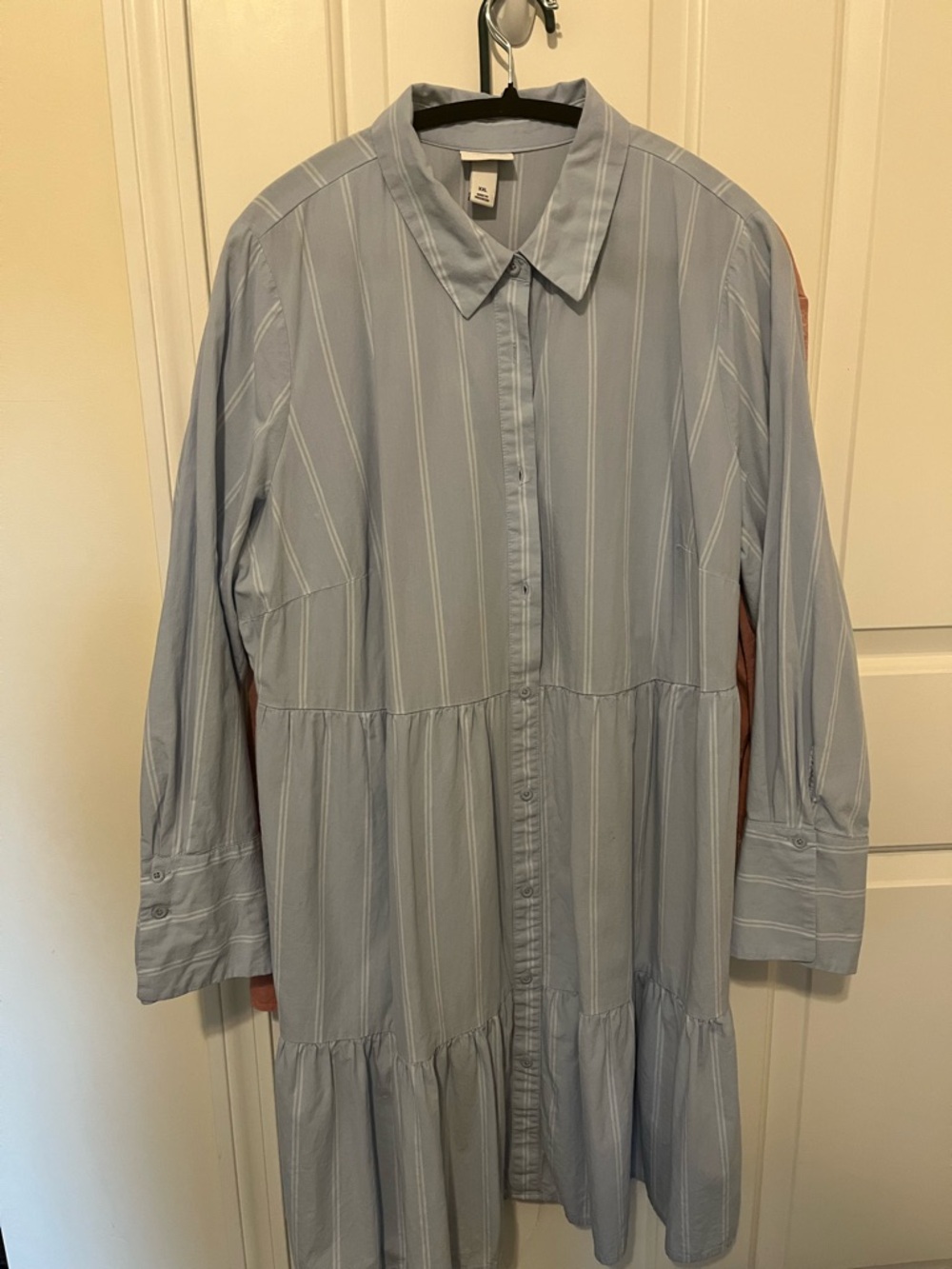 Ava & Viv Light Blue Striped Button-Up Dress